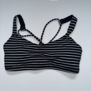 Lululemon Free To Be Parallel White and Black Striped Bra Size 4